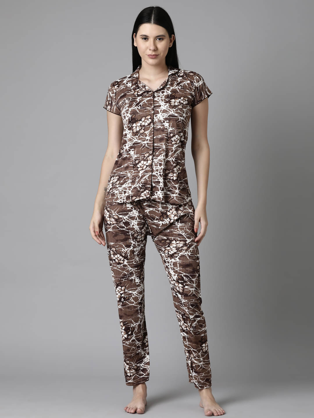     			BAILEY SELLS Brown Lycra Women's Nightwear Nightsuit Sets ( Pack of 1 )