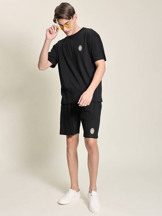     			Bene Kleed Men's T-shirt With Shorts Co-Ords Set ( Pack of 1 , Black )