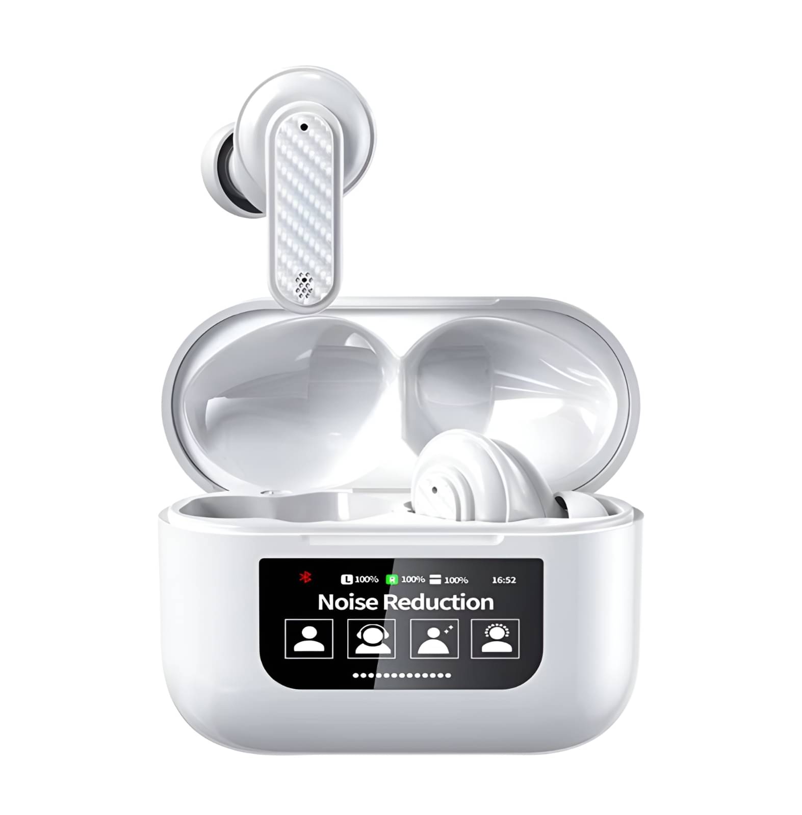 COREGENIX TOUCHSCREEN Bluetooth True Wireless (TWS) In Ear 48 Hours Playback Active Noise cancellation IPX4(Splash & Sweat Proof) White COREGENIX TOUCHSCREEN Bluetooth True Wireless (TWS) In Ear 48 Hours Playback Active Noise cancellation IPX4(Splash & Sweat Proof) White