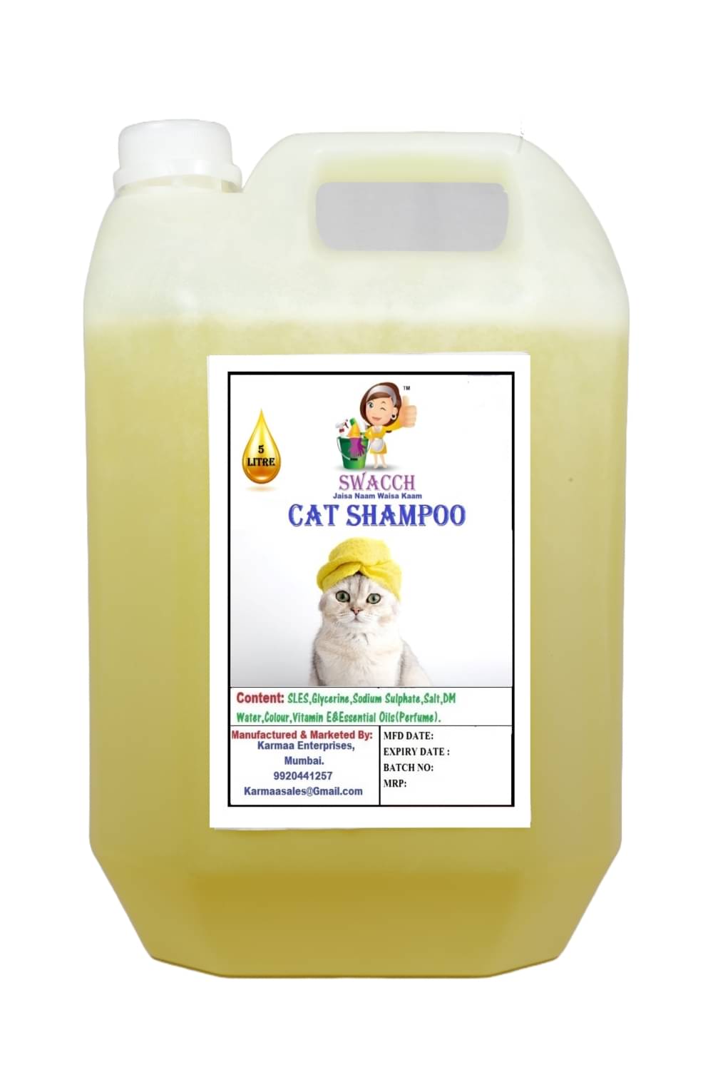 Cat Shampoo (5 Litre) Lemon Cat Shampoo (5 Litre) Lemon