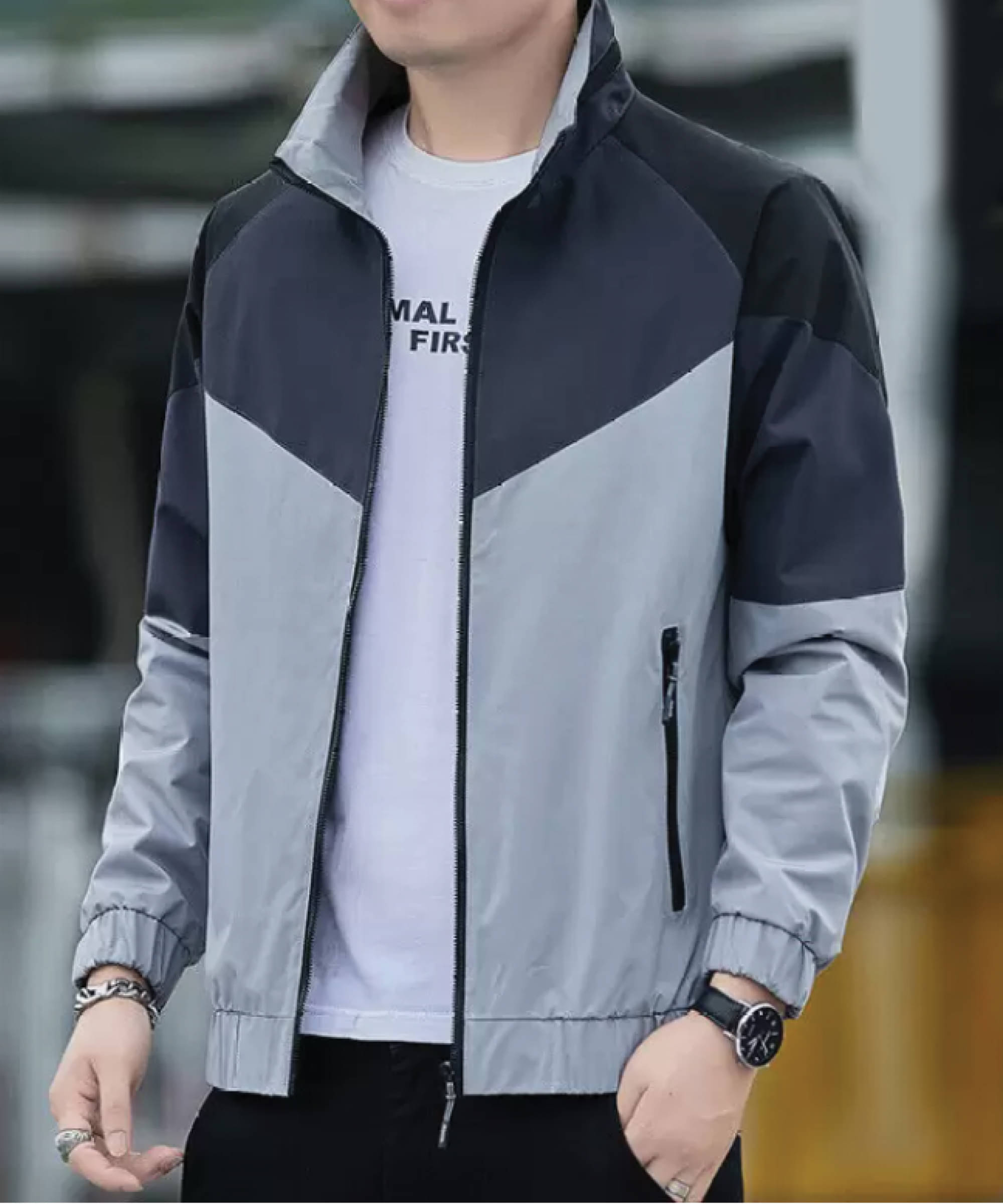    			Christy World Nylon Men's Windcheater Jacket - Grey ( Pack of 1 )