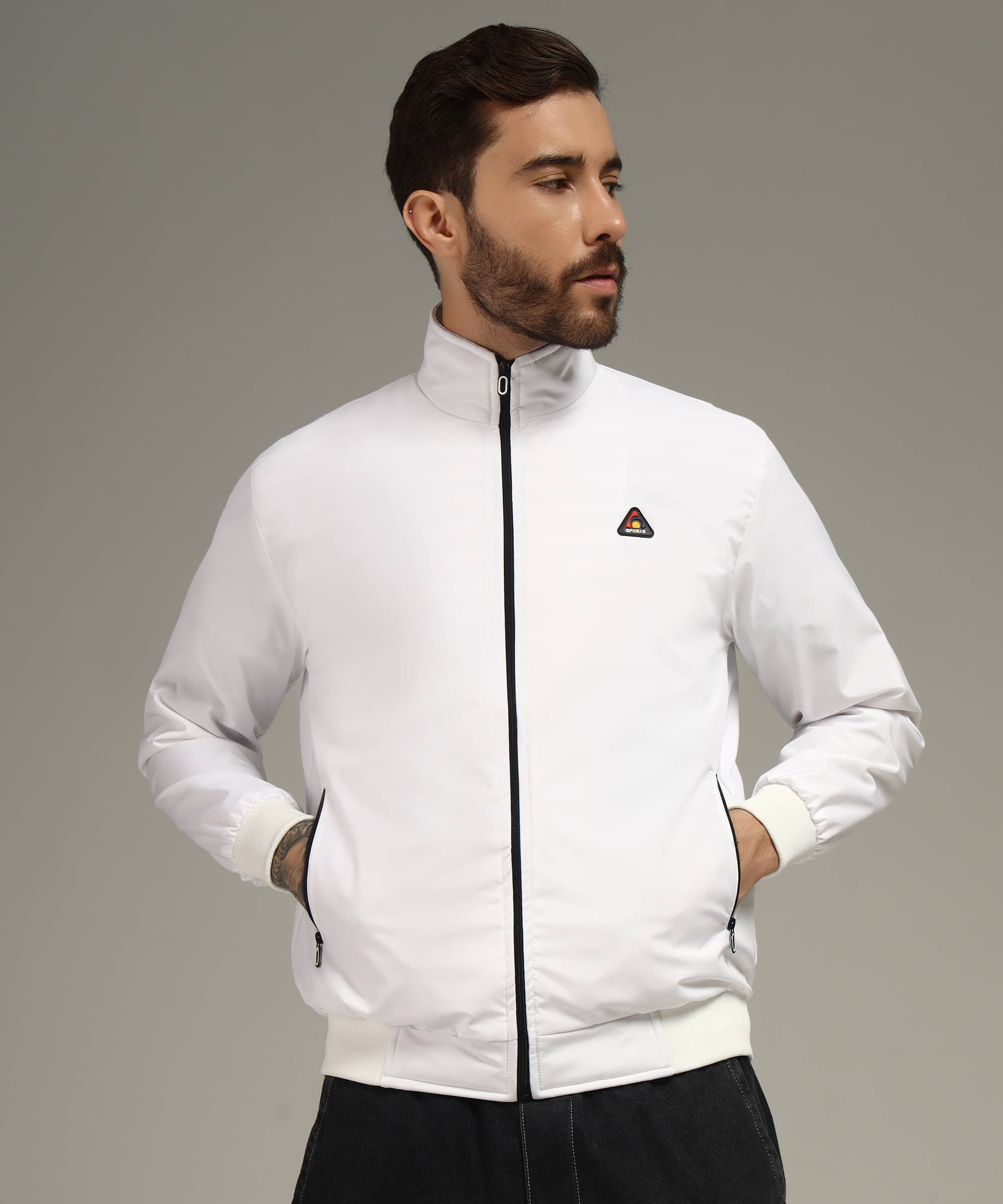 Christy World Polyester Men's Windcheater Jacket - White ( Pack of 1 )     			Christy World Polyester Men's Windcheater Jacket - White ( Pack of 1 )