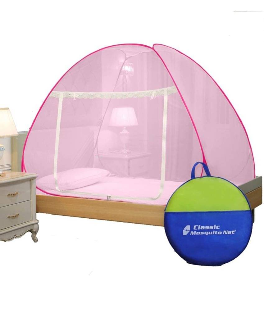 Classic Mosquito Net, Machardani - Pink Polycotton Foldable Mosquito Net, Machardani ( Pack of 1 ) Classic Mosquito Net, Machardani - Pink Polycotton Foldable Mosquito Net, Machardani ( Pack of 1 )
