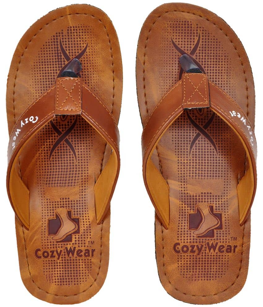 Cozy Wear - Tan Men's Thong Flip Flop