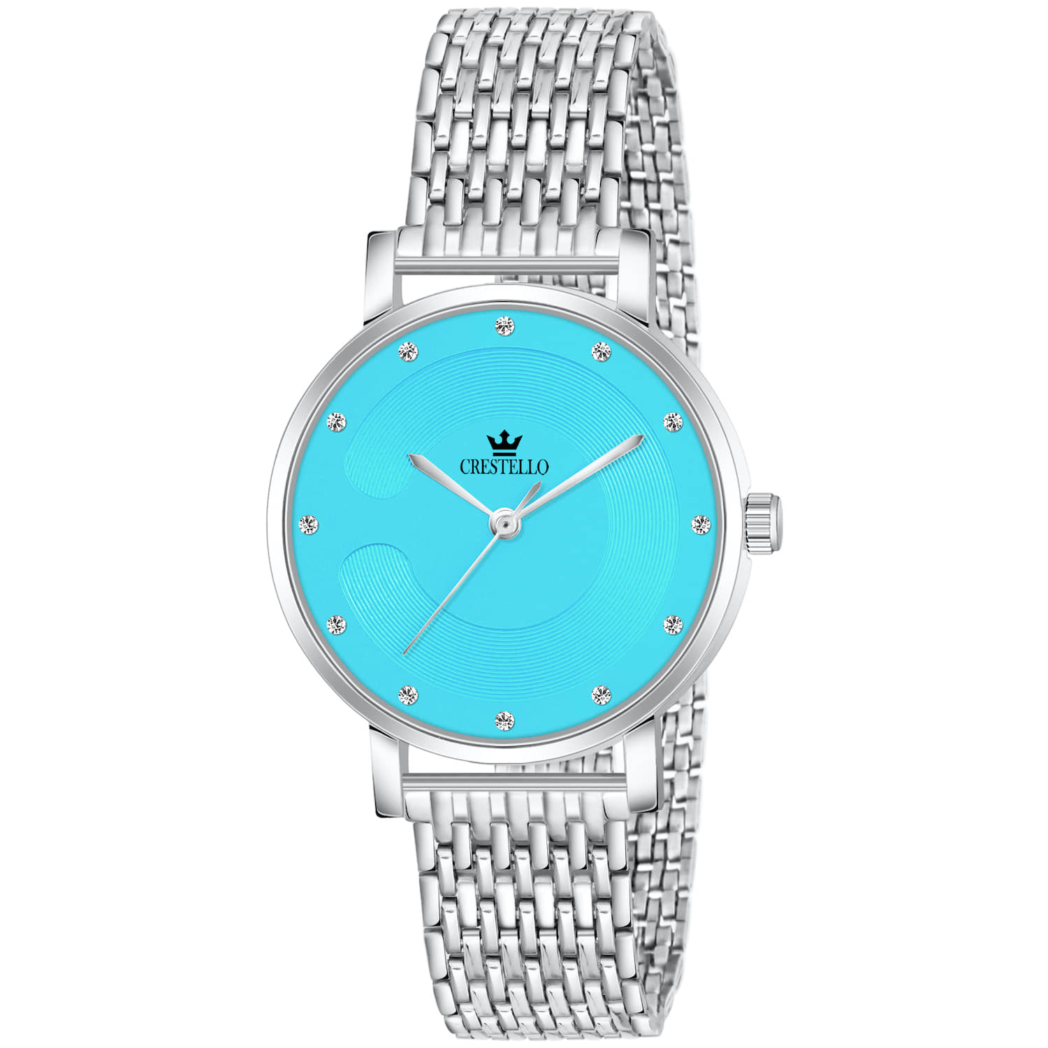 Crestello Silver Metal Analog Womens Watch