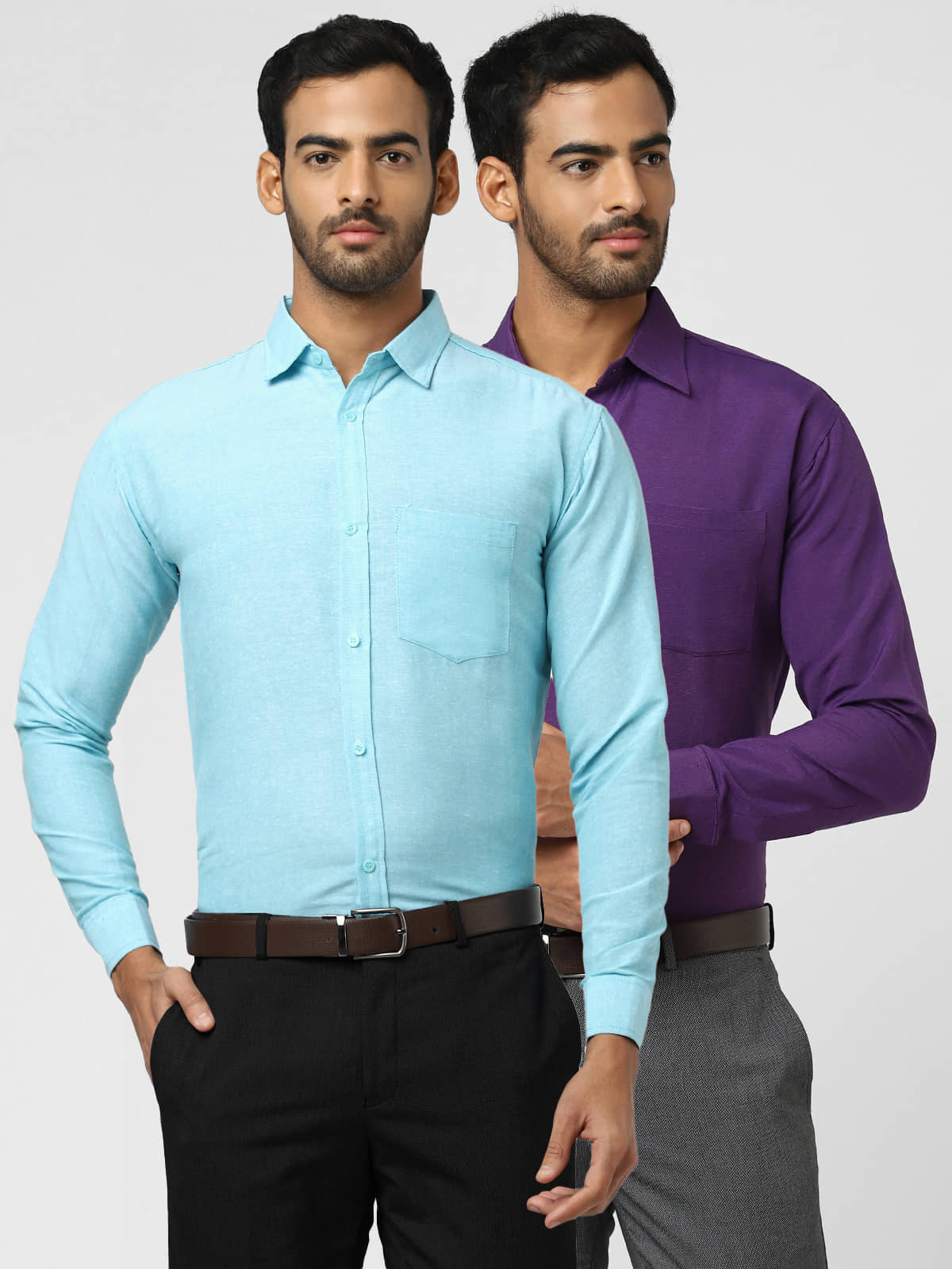 DESHBANDHU DBK 100% Cotton Regular Fit Solids Men's Casual Shirt - Multi ( Pack of 2 )