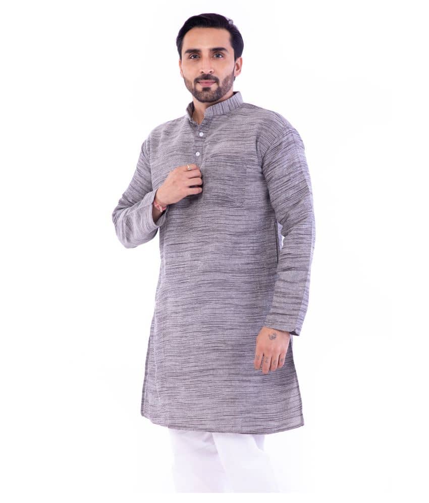 DESHBANDHU DBK - Grey Cotton Men's Regular Kurta ( Pack of 1 ) - Kurtas & Kurta Sets | Buy online on ZillyBuy