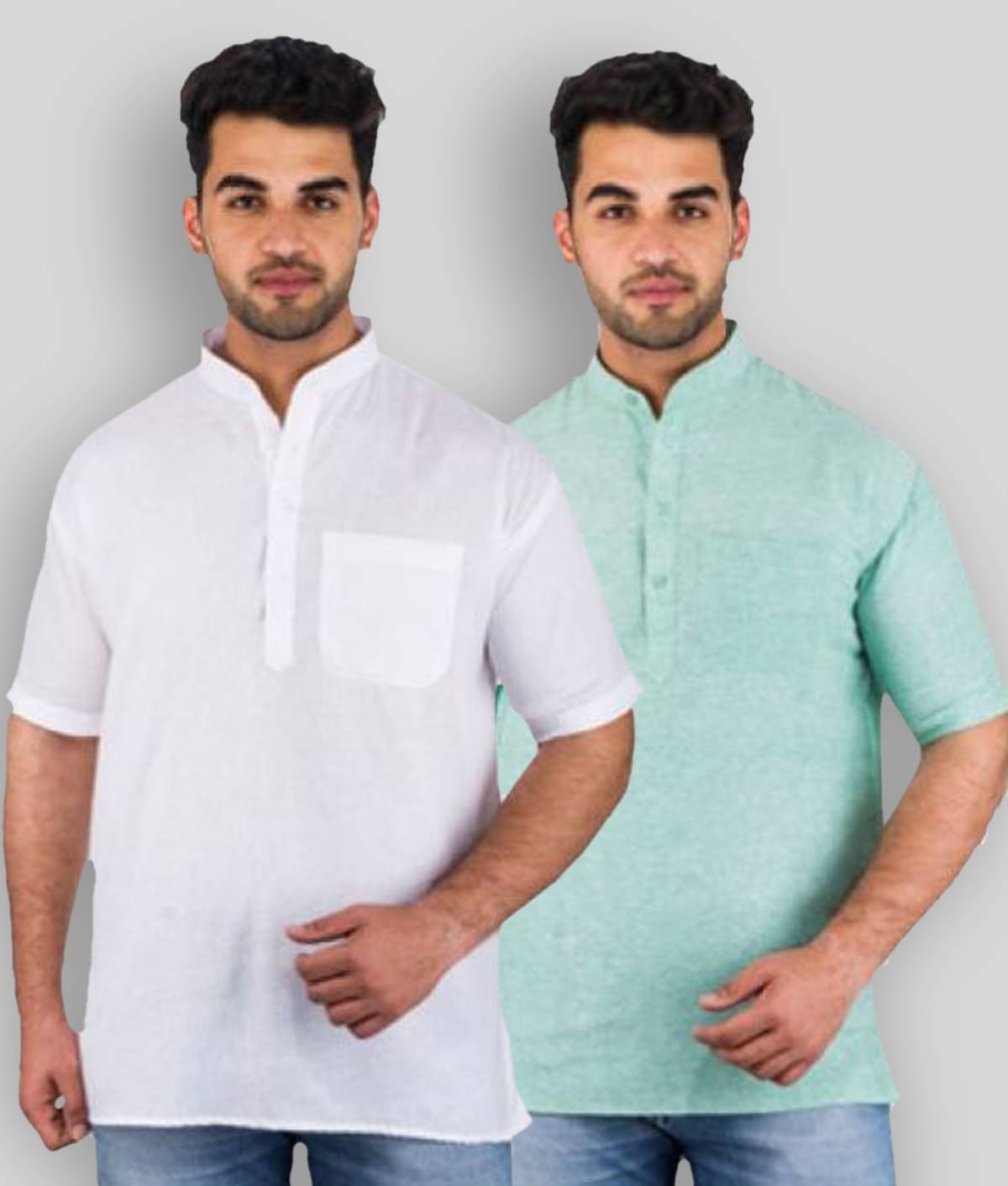 DESHBANDHU DBK - Multicolor Cotton Men's Shirt Style Kurta ( Pack of 2 ) DESHBANDHU DBK - Multicolor Cotton Men's Shirt Style Kurta ( Pack of 2 )