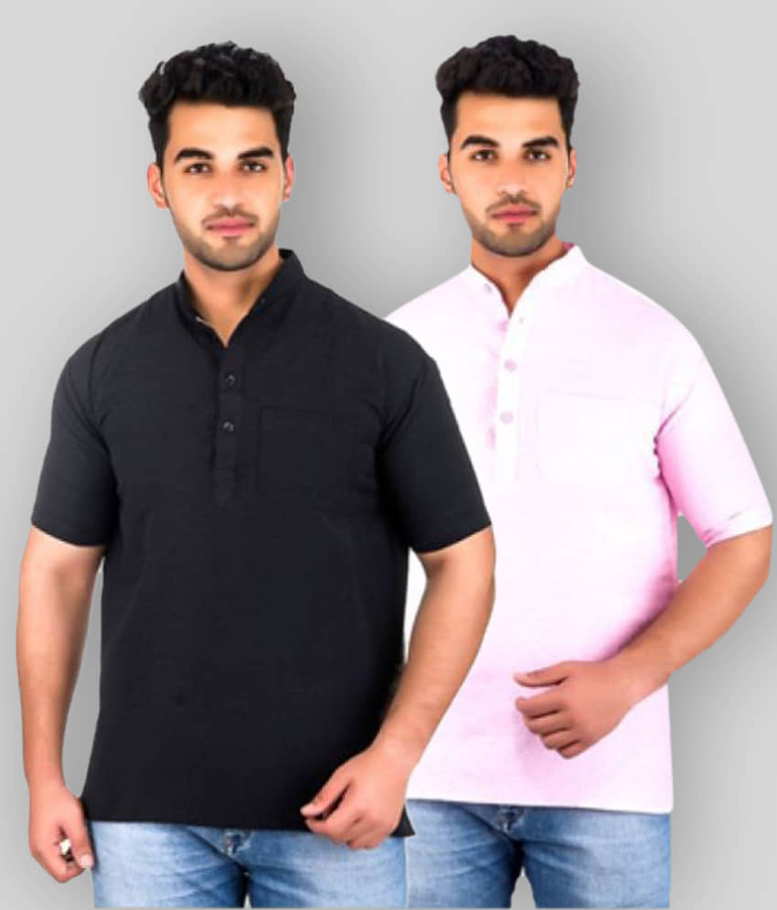 DESHBANDHU DBK - Multicolor Cotton Men's Shirt Style Kurta ( Pack of 2 ) - Kurtas & Kurta Sets | Buy online on ZillyBuy