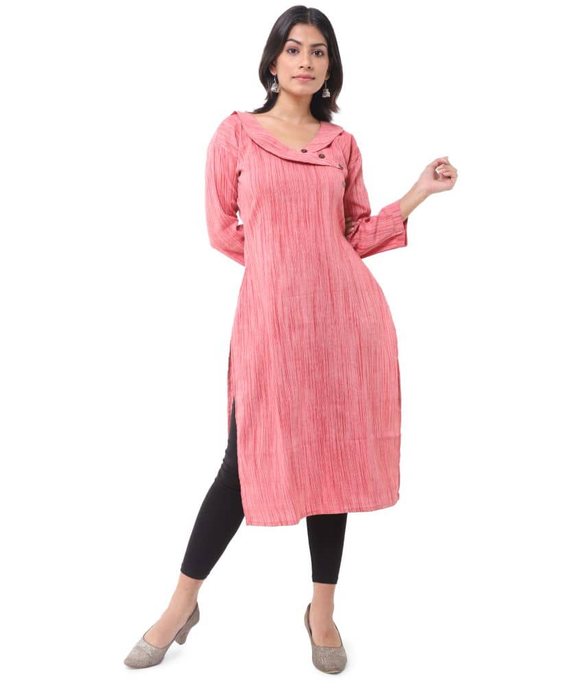 DESHBANDHU DBK - Pink Cotton Women's Straight Kurti ( Pack of 1 ) - Kurtis, Tunics | Buy online on ZillyBuy