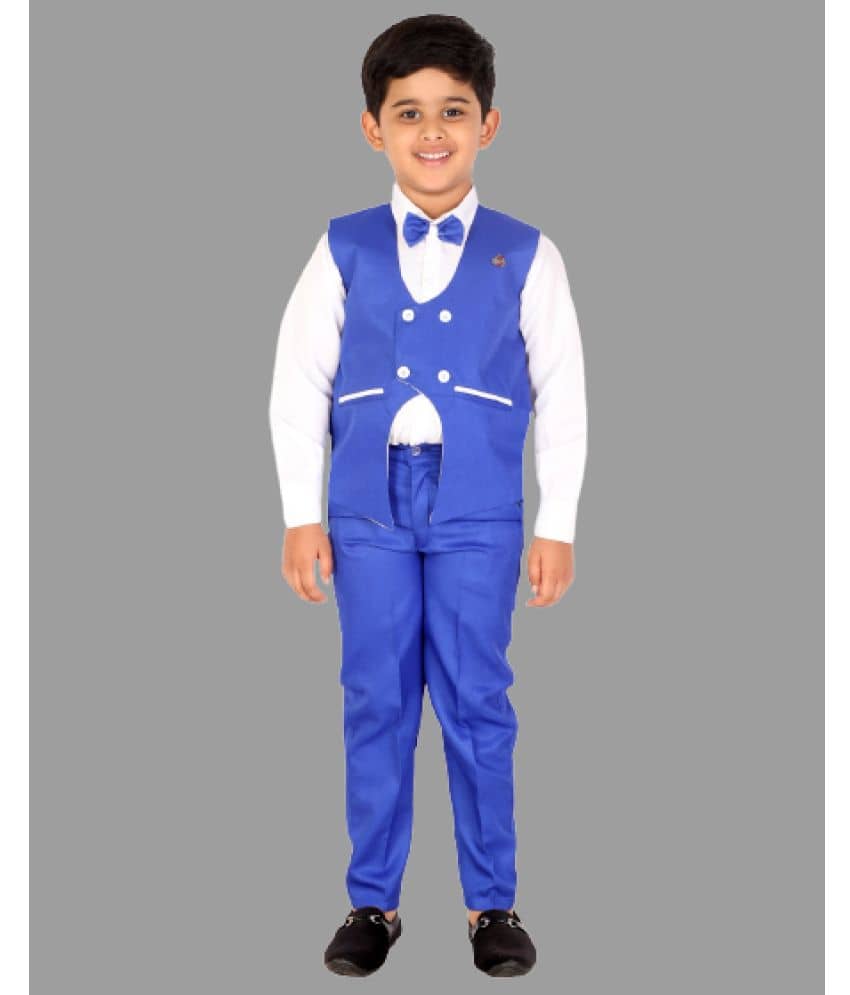 DKGF Fashion Pack of 1 Boys Cotton Blend Shirt & Pants Set ( Light Blue )