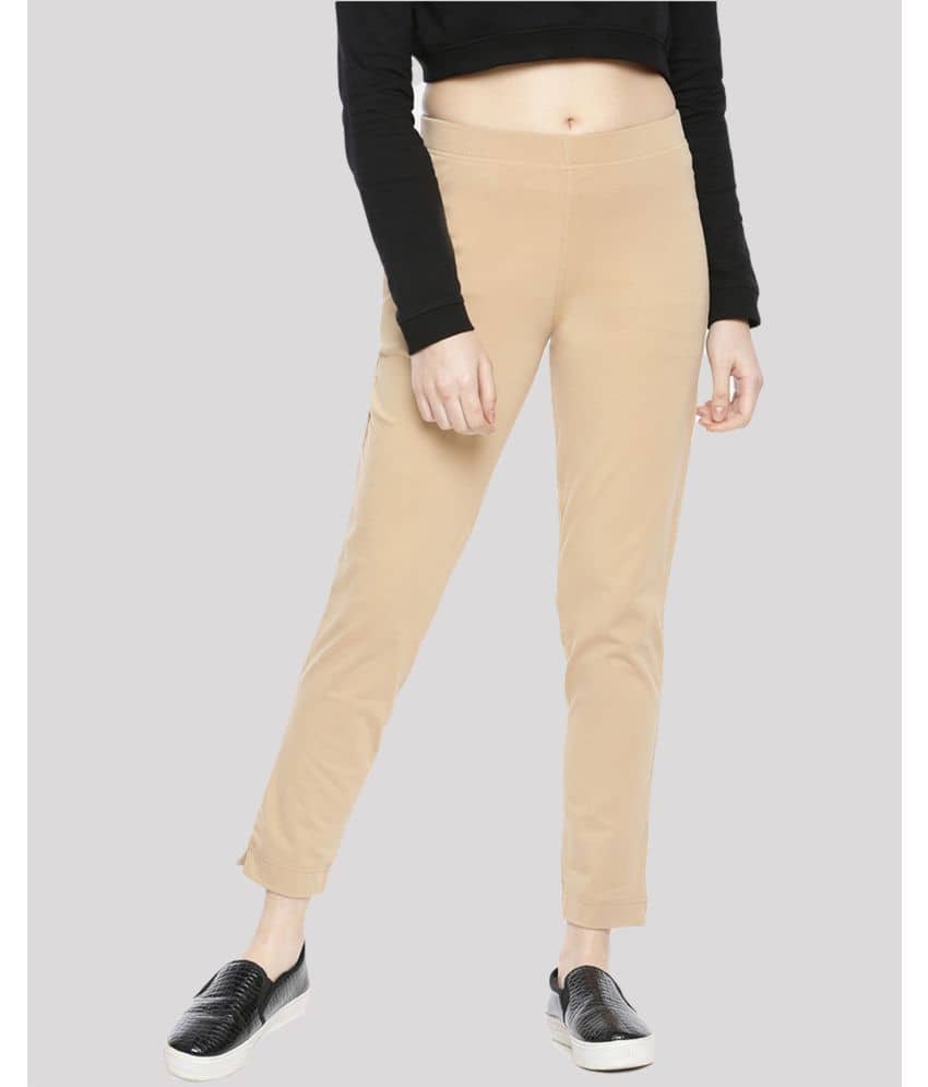 Dollar Missy - Beige Cotton Straight Women's Casual Pants ( Pack of 1 ) - Trousers | Buy online on ZillyBuy