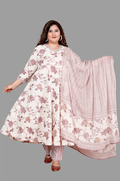     			Doriyaan Cotton Printed Kurti With Pants Women's Stitched Salwar Suit - Pink ( Pack of 1 )