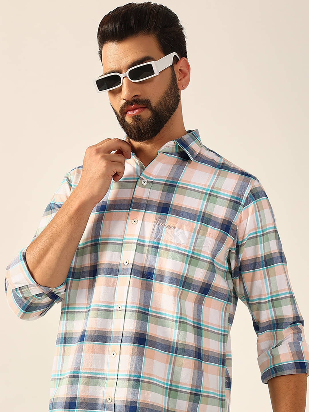 ENSPYR Cotton Blend Regular Fit Checks Full Sleeves Men's Casual Shirt - Orange ( Pack of 1 ) ENSPYR Cotton Blend Regular Fit Checks Full Sleeves Men's Casual Shirt - Orange ( Pack of 1 )