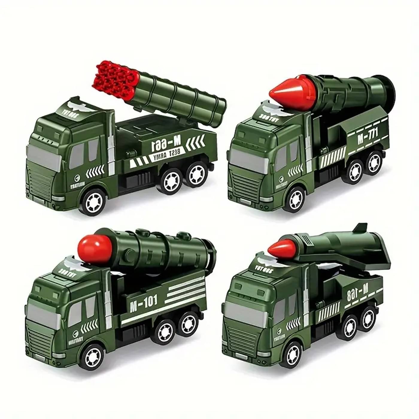     			Fratelli Pack of 4 Army Vehicle Set with Moving Parts, Pretend War & Action Toy for Kids/Made in India/BIS Approved qualitys/Made in India/4.5 inch Miniatures