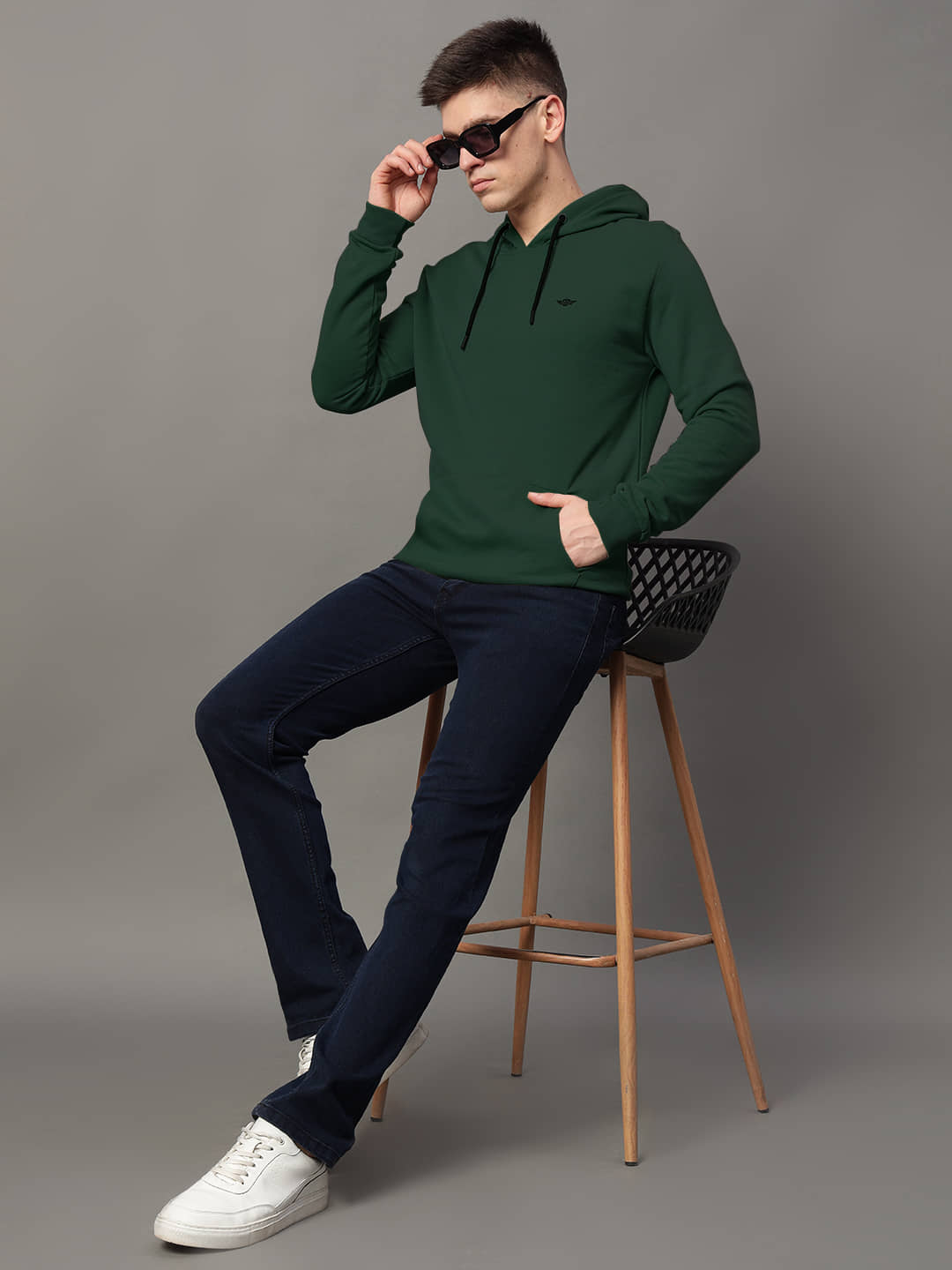 GET GOLF Fleece Hooded Men's Sweatshirt - Green ( Pack of 1 )