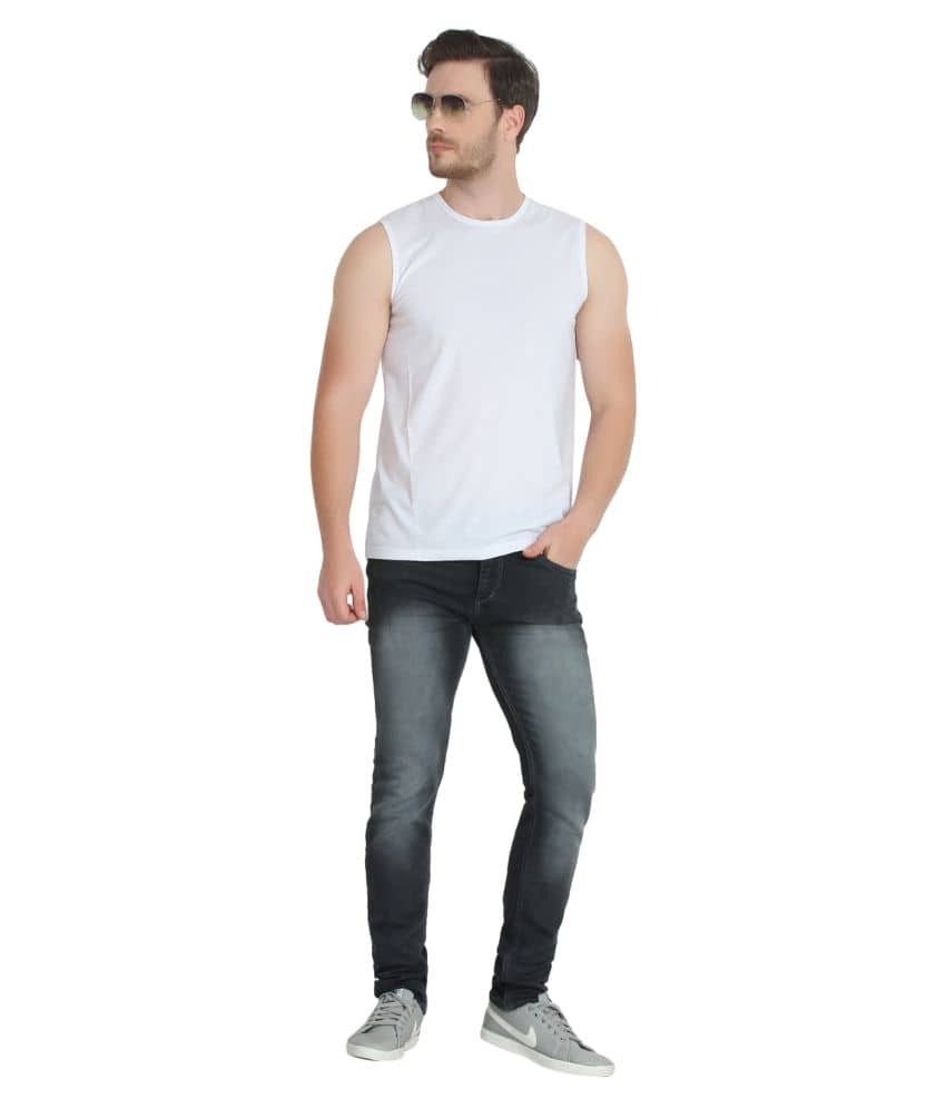 Glito Pack of 1 Cotton Blend Sleeveless Vest For Men ( White ) - Nightwear & Loungewear | Buy online on ZillyBuy