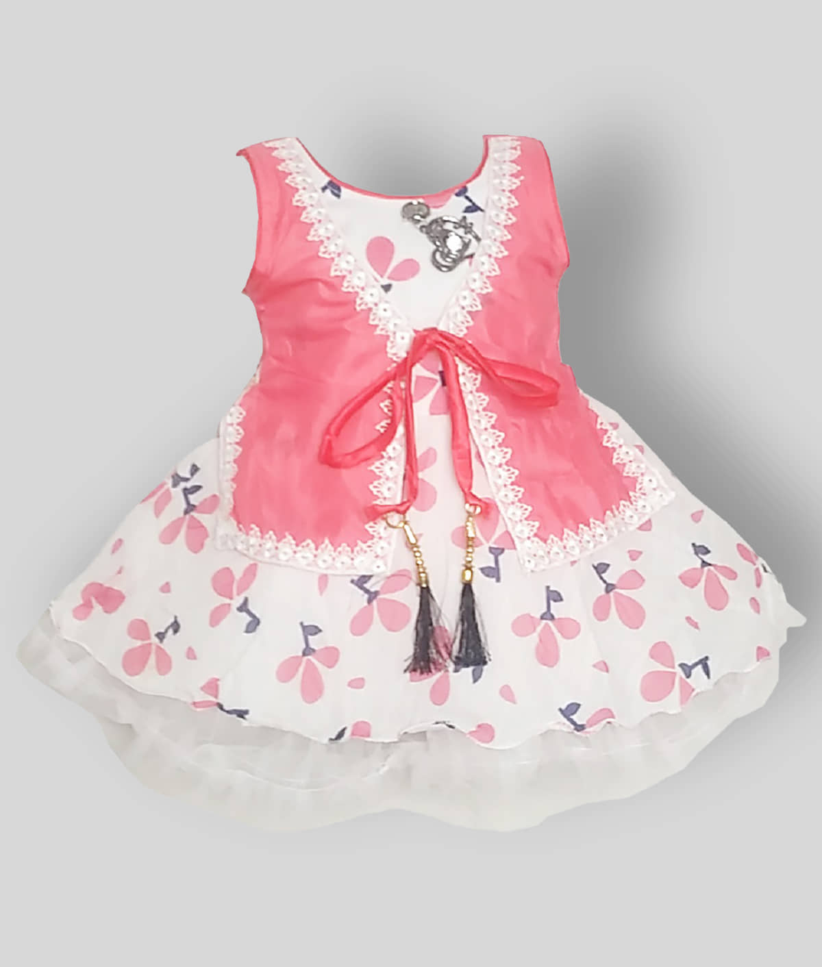 harshvardhanmart Baby Girls Cotton Blend Frocks ( Red )