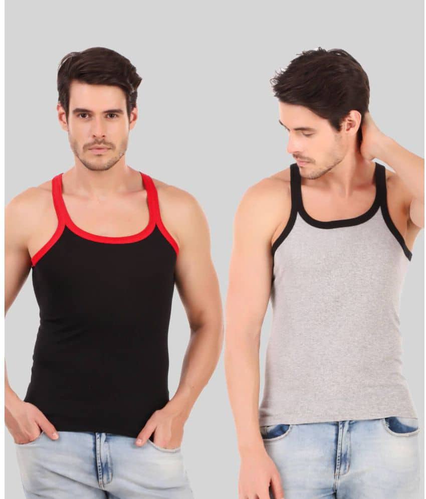 Hap Kings Pack of 2 Cotton Sleeveless vest For Men ( Multi ) - Nightwear & Loungewear | Buy online on ZillyBuy