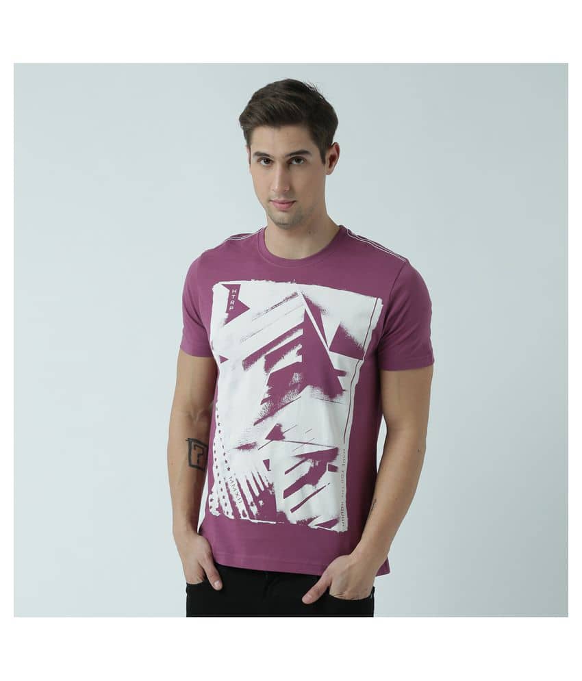 Huetrap Pack of 1 Cotton Regular Fit Men's T-Shirt ( Maroon )