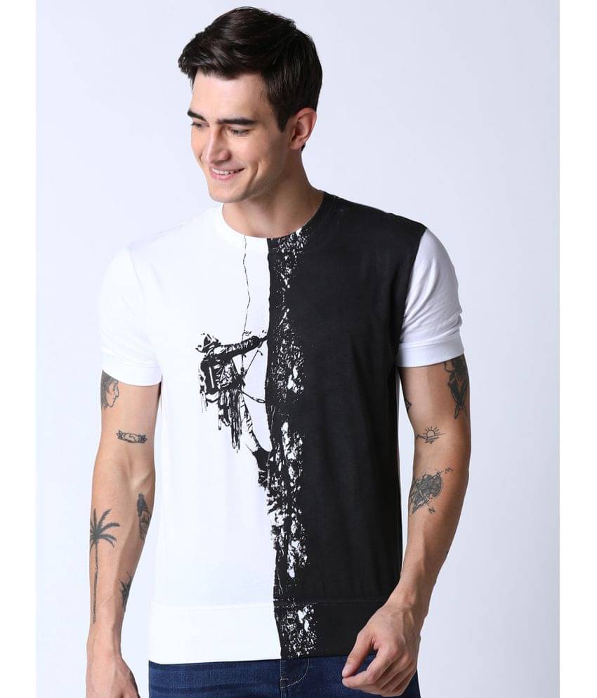    			Huetrap Pack of 1 Cotton Regular Fit Men's T-Shirt ( White )
