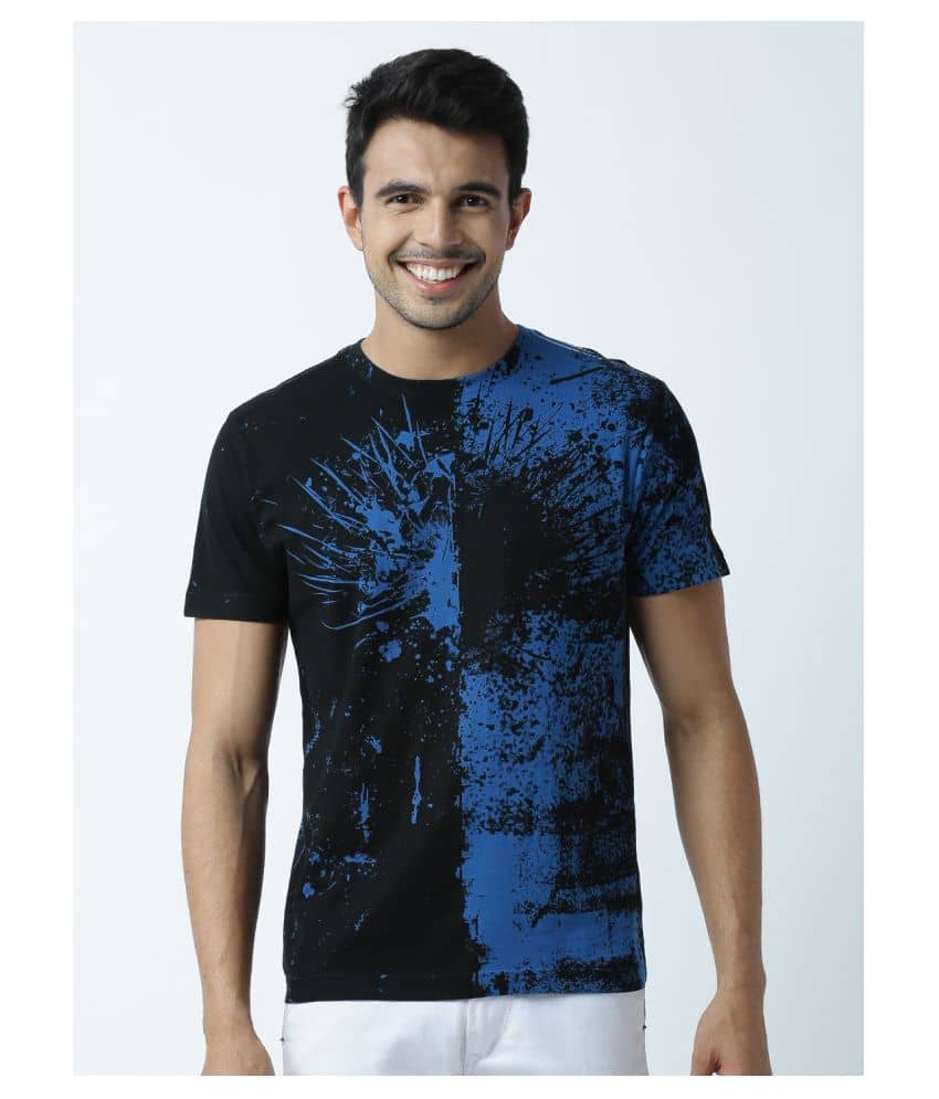 Huetrap Pack of 1 Cotton Regular Fit Men's T-Shirt ( Blue )
