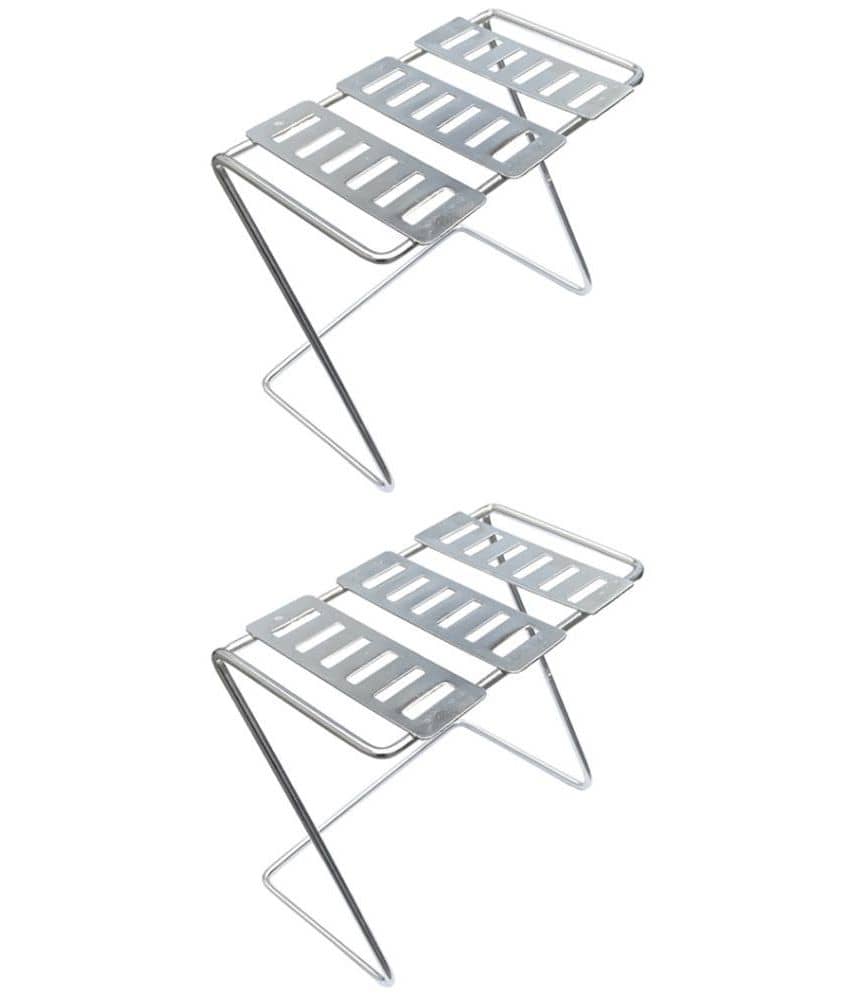 JISUN - Silver Stainless Steel Cutlery Holder ( Pack of 2 )
