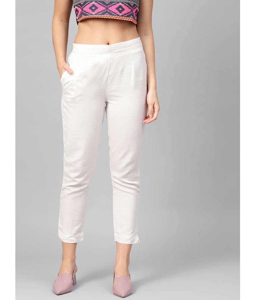     			Juniper - Off White Rayon Slim Fit Women's Casual Pants ( Pack of 1 )