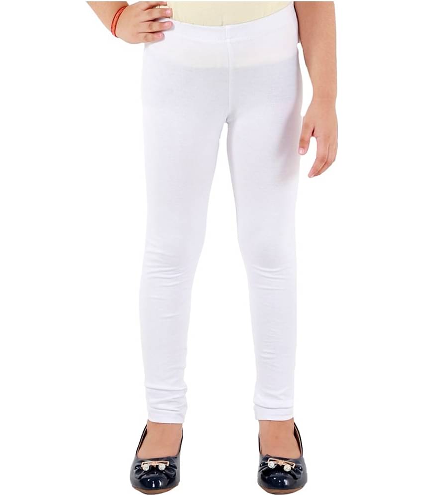 Kids Cave Pack of 1 Girls Cotton Blend Leggings ( White )