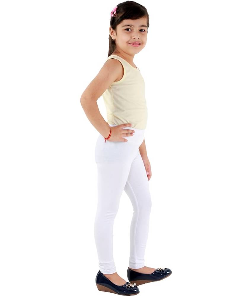 Kids Cave Pack of 1 Girls Cotton Blend Leggings ( White )