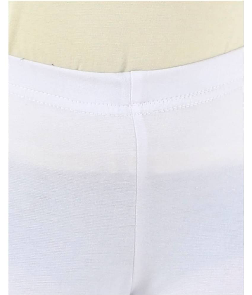 Kids Cave Pack of 1 Girls Cotton Blend Leggings ( White )