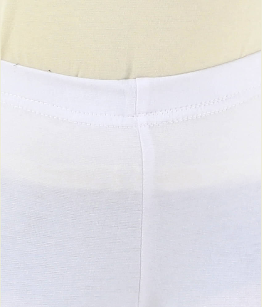 Kids Cave Pack of 1 Girls Cotton Blend Leggings ( White )