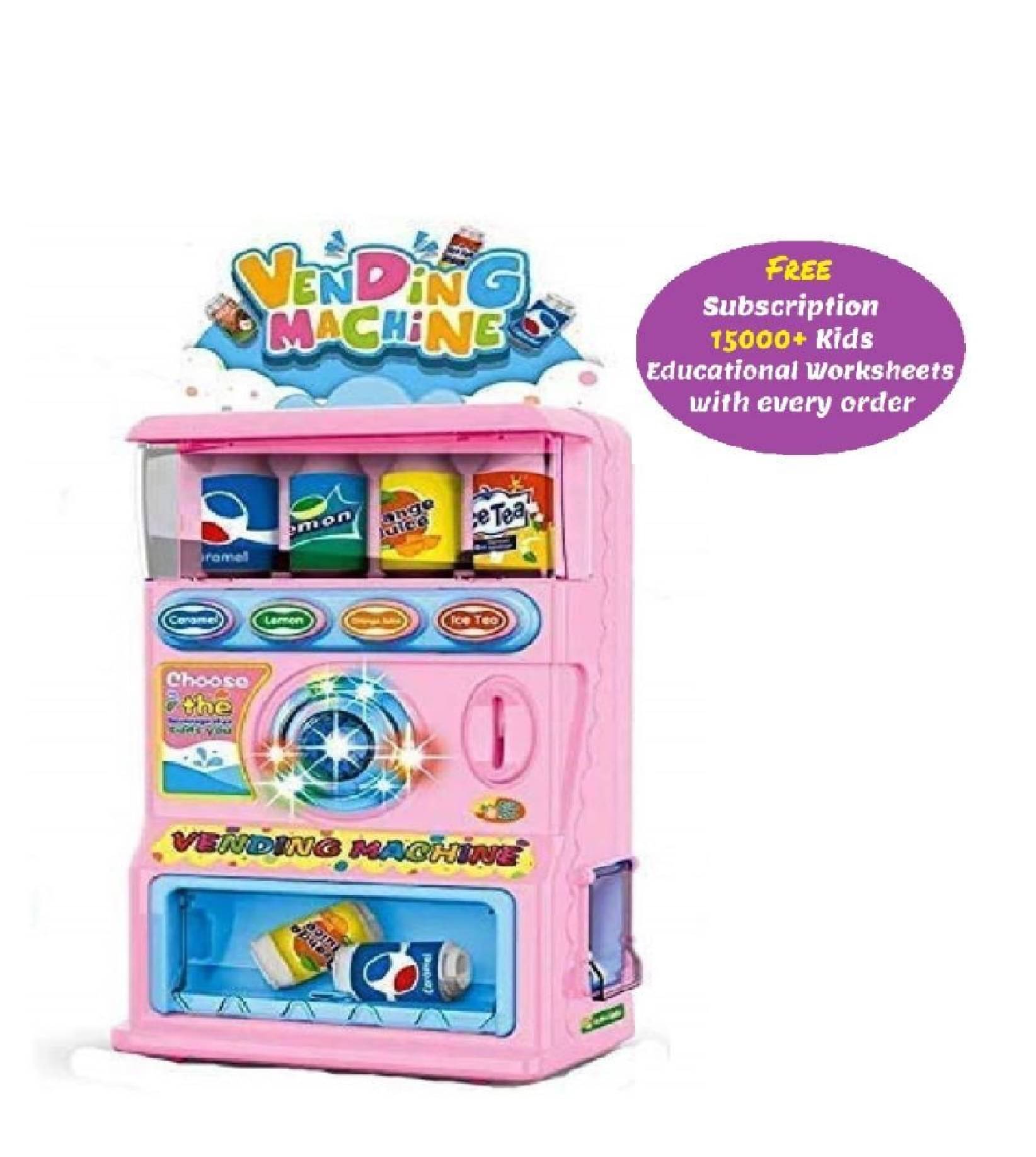     			Kidsaholic Interactive Vending Machine Toy, Pretend Play Electronic Drink Machines, Early Developmental Toy, Develop Common Sense of Life, with Music and Light & Christmas Gifts for Boys & Girls (Free subscription of kids Educational worksheets)