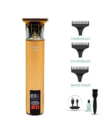 LAZYWINDOW Golden Trimmer Gold Cordless Beard Trimmer With 120 minutes Runtime