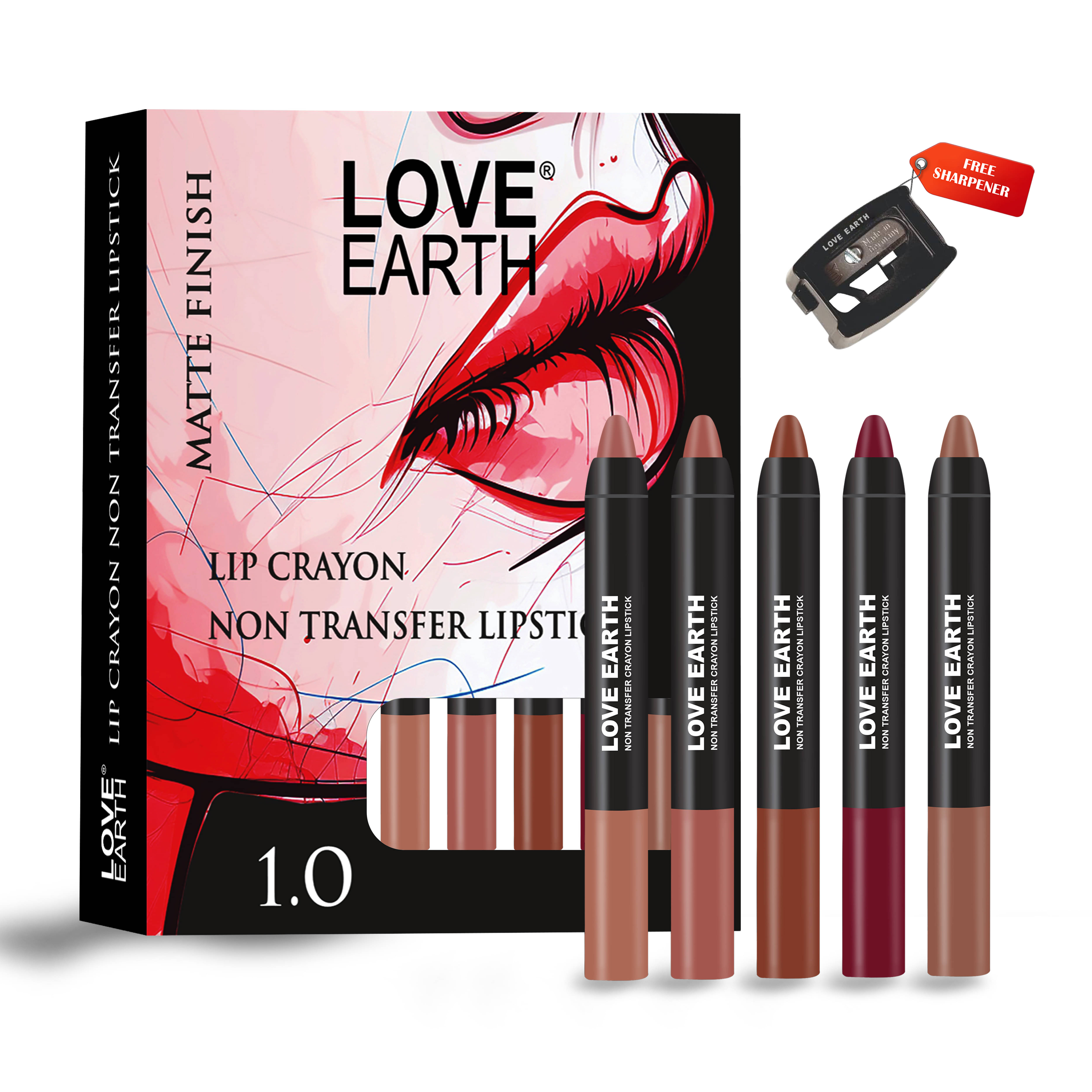     			LOVE EARTH MULTI Creme Lipstick 17.5GRM