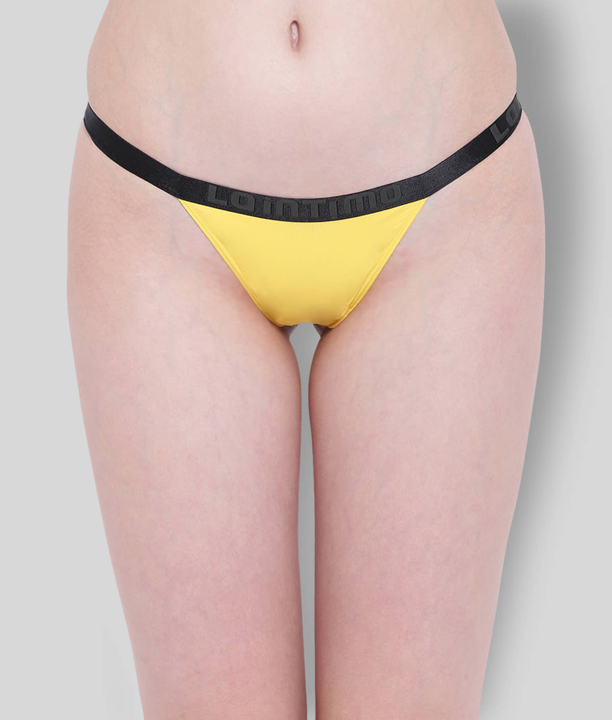 La Intimo Nylon Solid Women's Briefs ( Yellow )