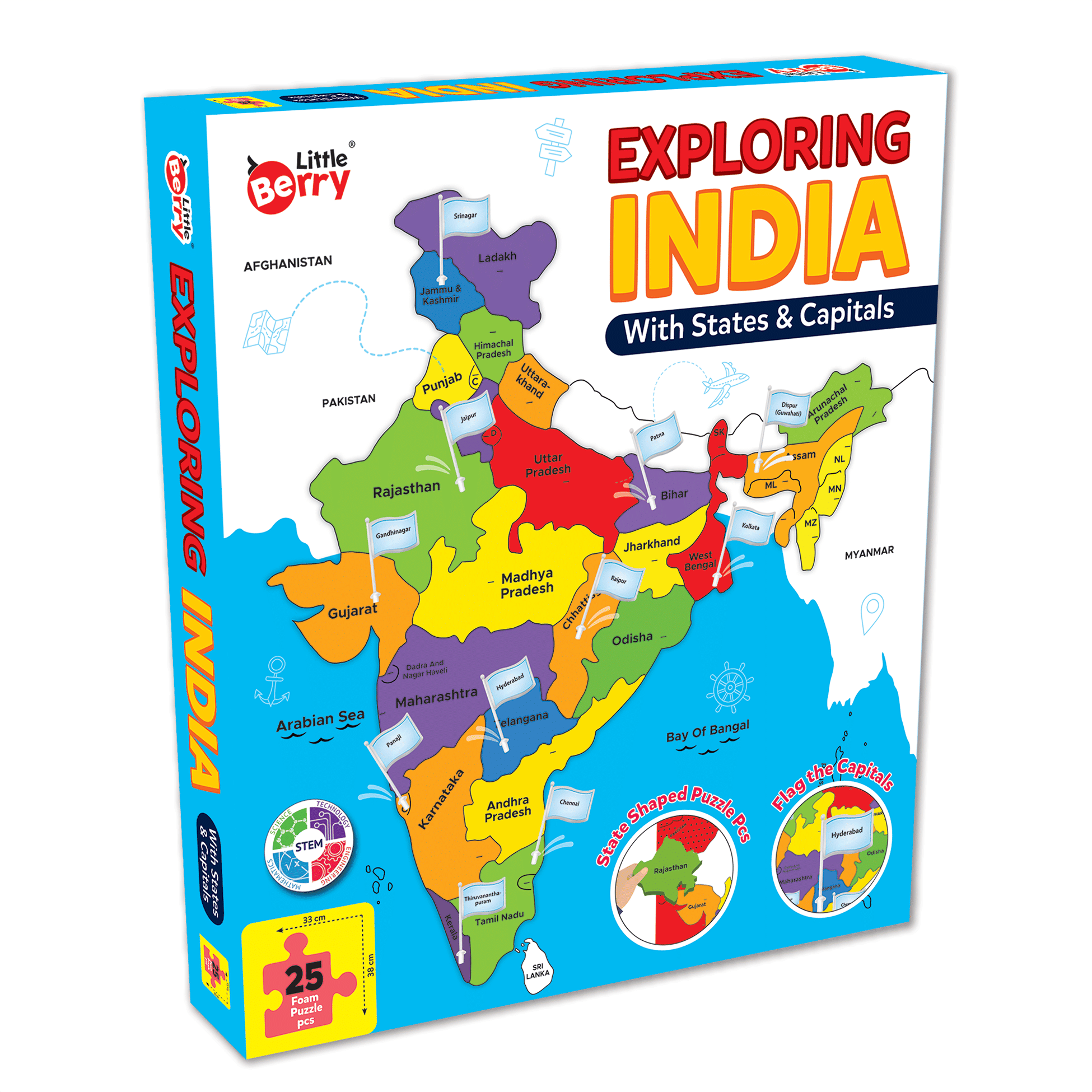 Little Berry Exploring India Map Puzzle with States and Capital Flags - India Puzzle Learning Toy for Kids - Education Toy Puzzle for Boys, Girls - Geography Educational Game Board Toy for 4 to 12 years - Perfect for Gifting - Activity Toy for Kids     			Little Berry Exploring India Map Puzzle with States and Capital Flags - India Puzzle Learning Toy for Kids - Education Toy Puzzle for Boys, Girls - Geography Educational Game Board Toy for 4 to 12 years - Perfect for Gifting - Activity Toy for Kids