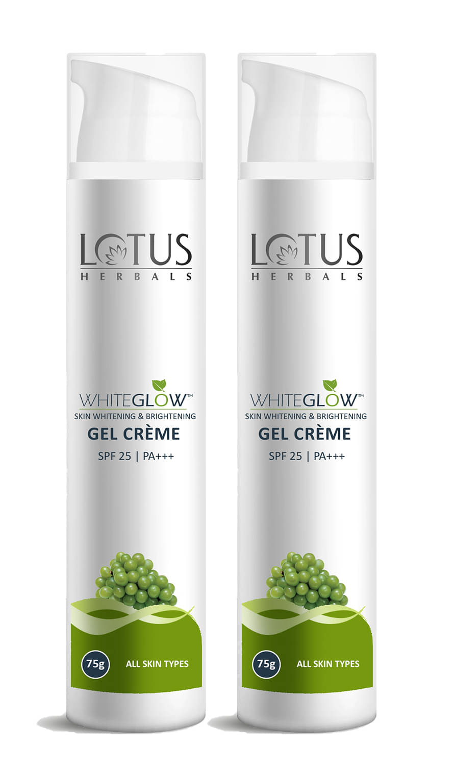 Lotus Herbals WhiteGlow Gel Cream Grape Extract Bigger Pack 75g (Pack of 2) Lotus Herbals WhiteGlow Gel Cream Grape Extract Bigger Pack 75g (Pack of 2)
