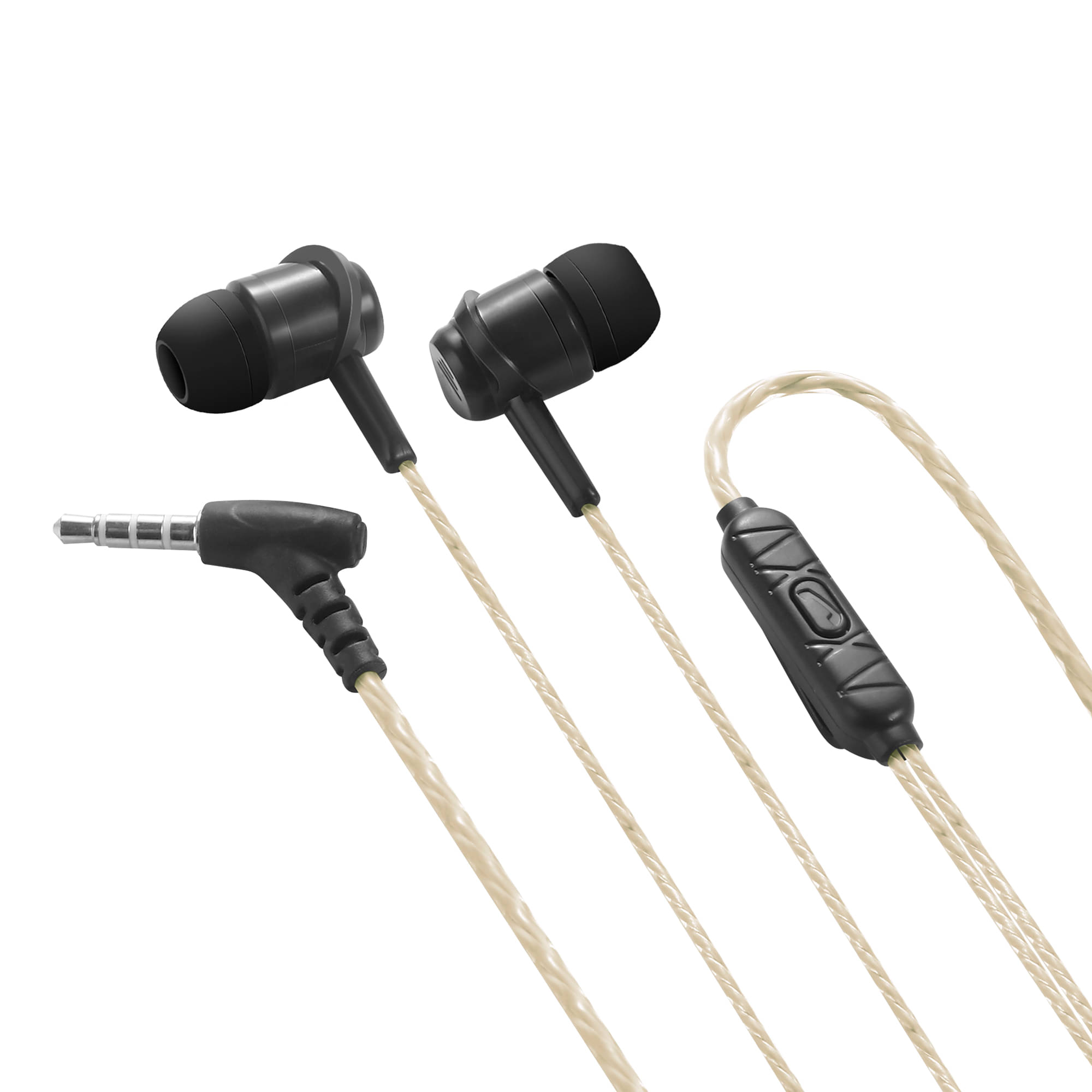     			MZ M108 3.5 mm Wired Earphone In Ear Volume Controller Beige