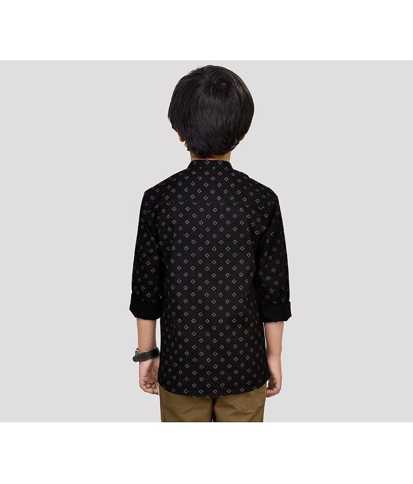 Made In The Shade Pack of 1 Boys 100% Cotton Full Sleeves Shirt ( Black )