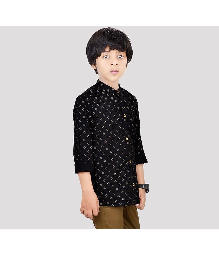 Made In The Shade Pack of 1 Boys 100% Cotton Full Sleeves Shirt ( Black )