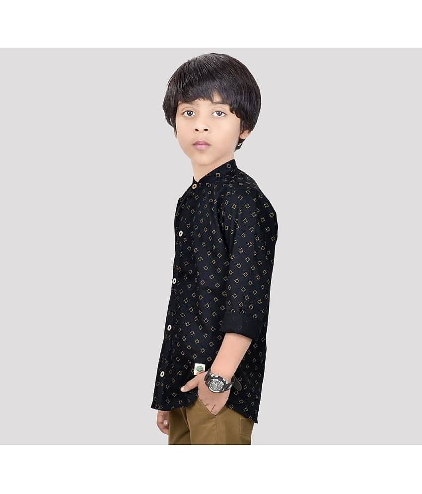 Made In The Shade Pack of 1 Boys 100% Cotton Full Sleeves Shirt ( Black )