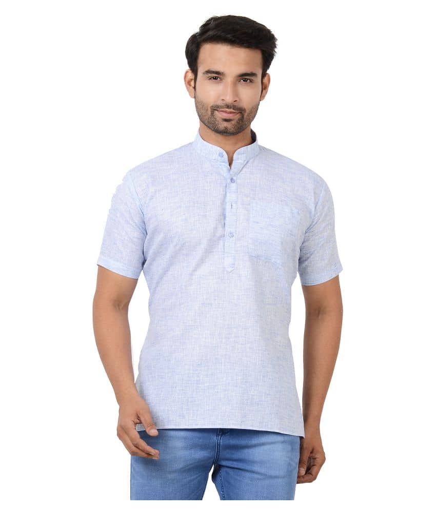 Maharaja - Blue Cotton Blend Men's Regular Kurta ( Pack of 1 ) - Kurtas & Kurta Sets | Buy online on ZillyBuy