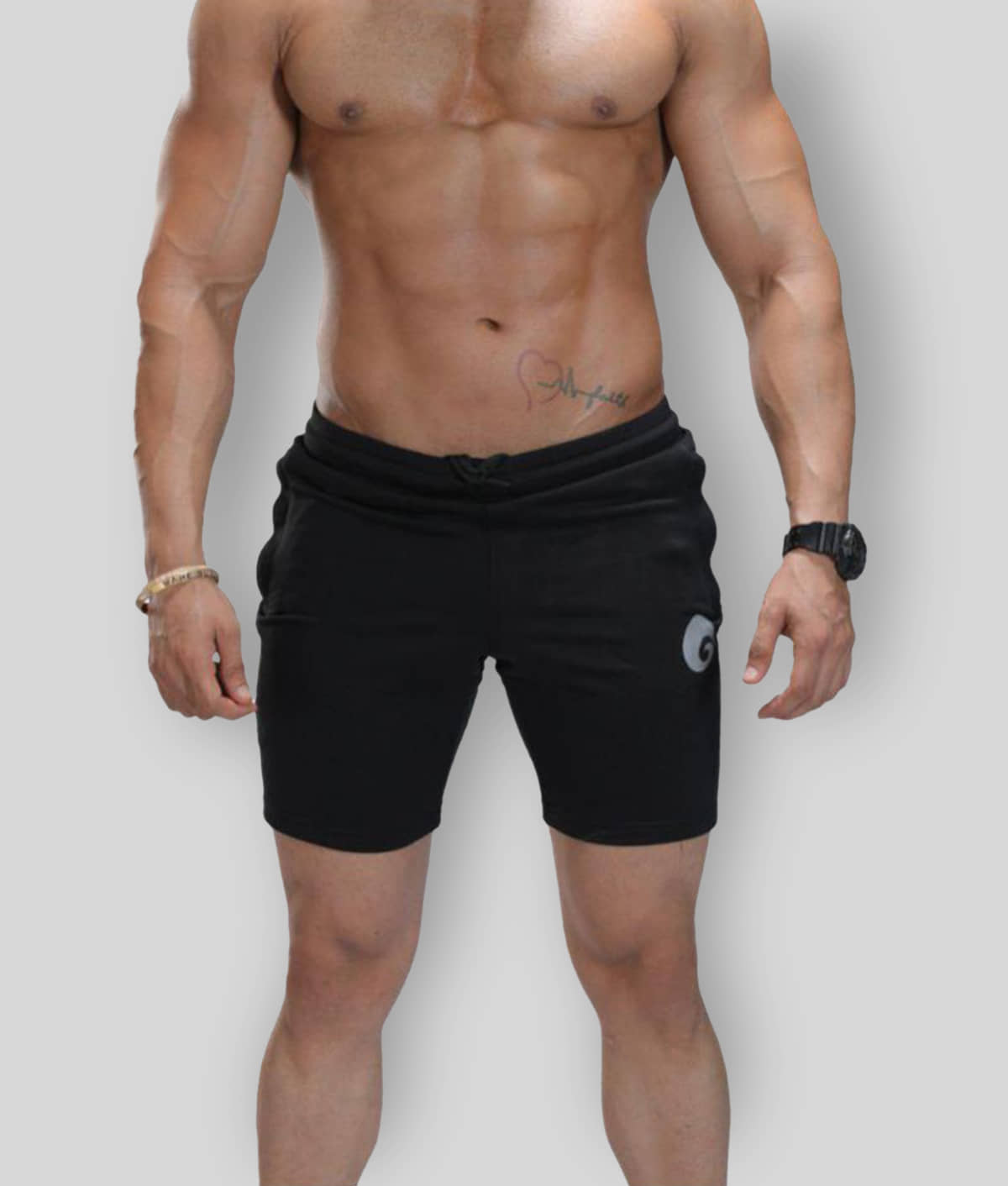 Omtex Black Polyester Fitness Shorts - Shorts | Buy online on ZillyBuy