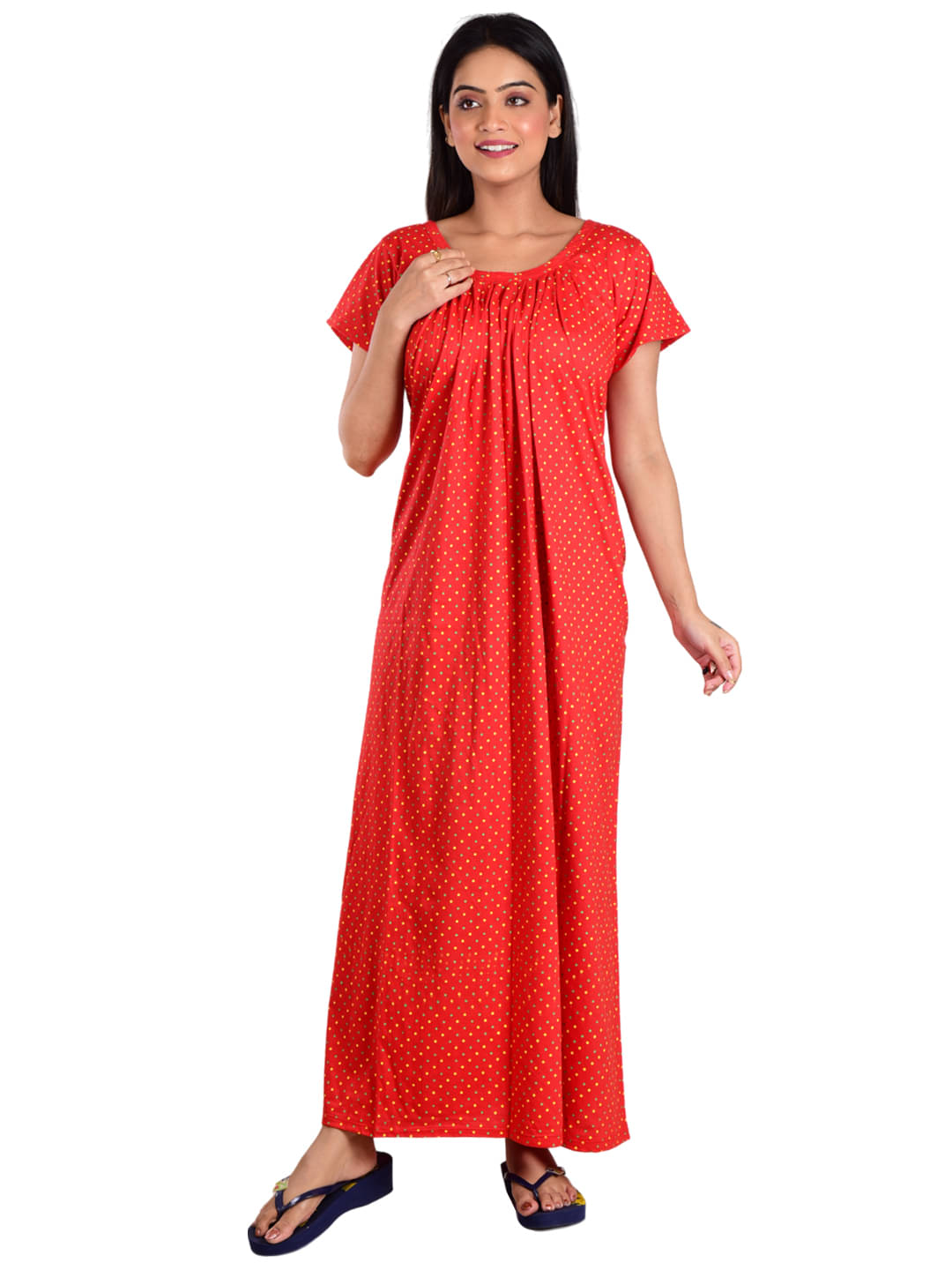    			PIYALI'S CREATION WOMEN'S Red Hosiery Women's Nightwear Nighty & Night Gowns ( Pack of 1 )
