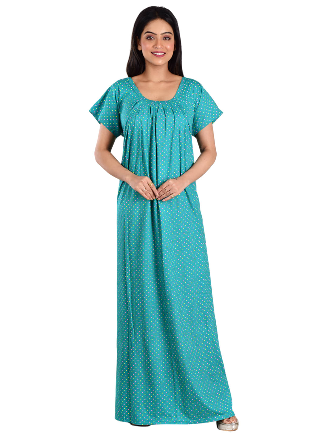     			PIYALI'S CREATION WOMEN'S Blue Hosiery Women's Nightwear Nighty & Night Gowns ( Pack of 1 )