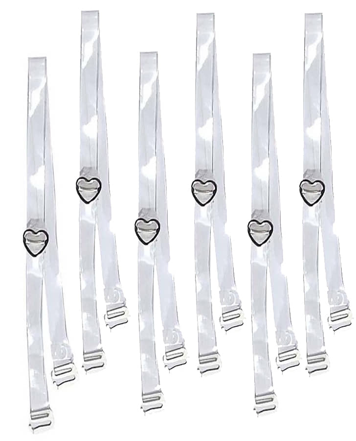 ROKONIC® Women's Adjustable Transparent Silicone Bra Straps (Free Size) Pack of 3 Pair