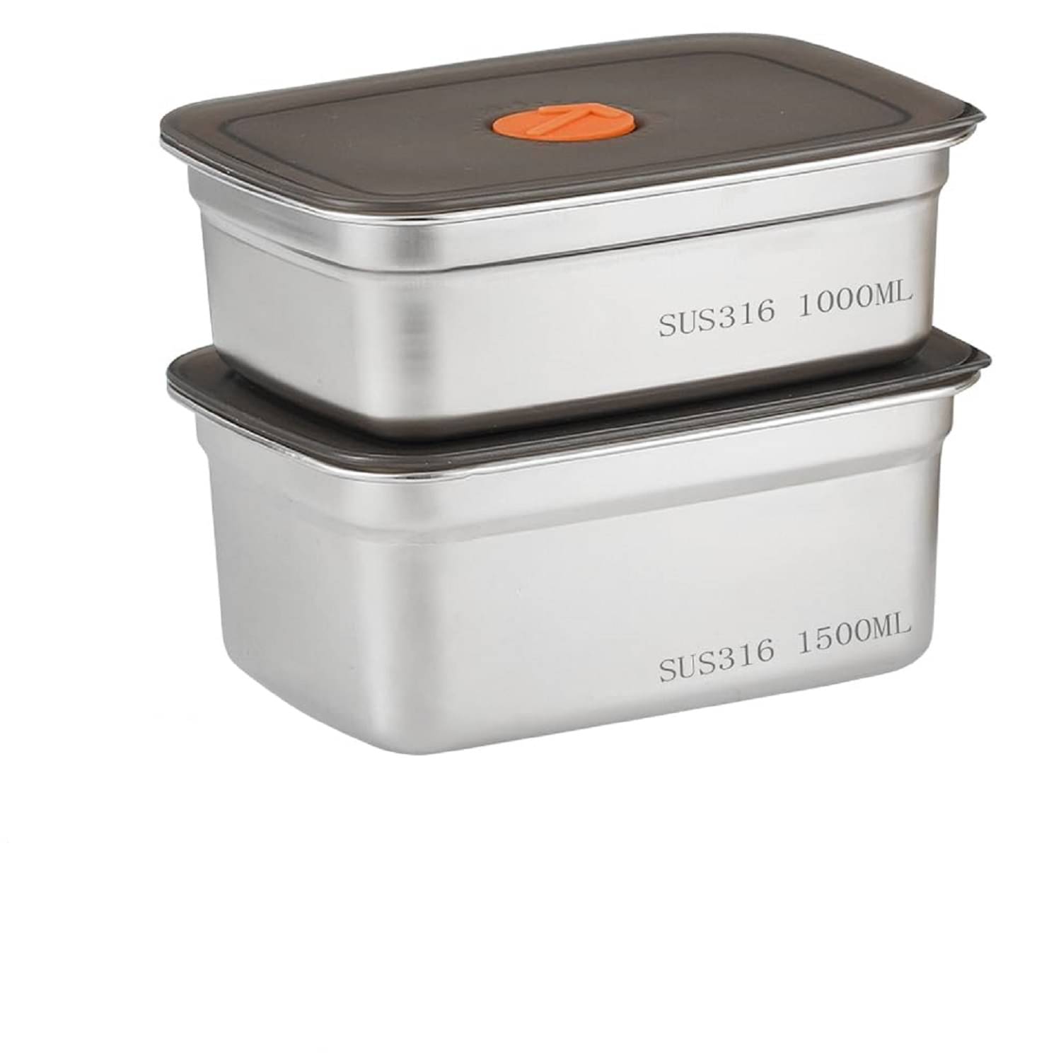     			SHARUJA Premium Steel Silver Food Container ( Set of 2 )