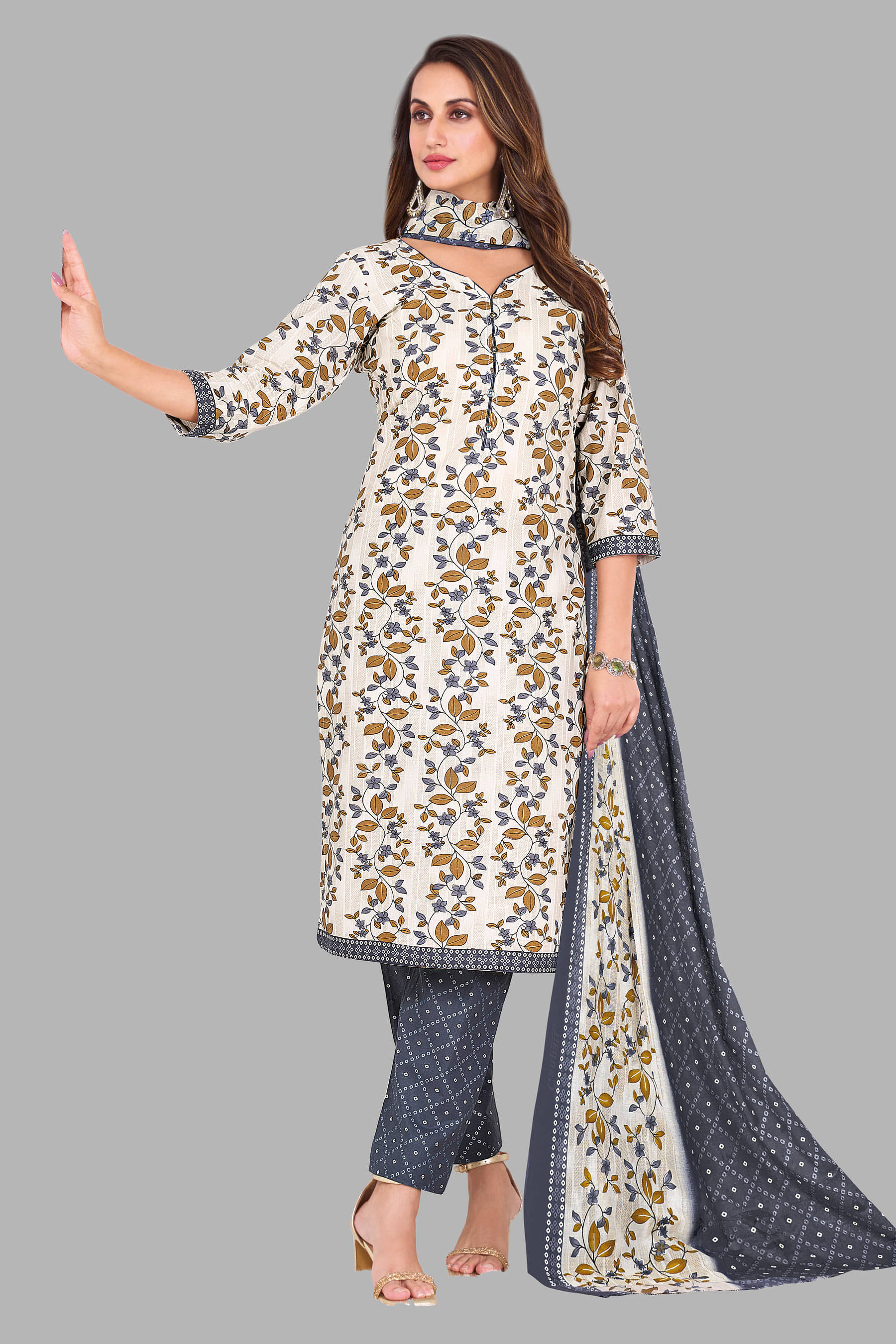 SIMMU Cotton Printed Kurti With Pants Women's Stitched Salwar Suit - White ( Pack of 1 ) SIMMU Cotton Printed Kurti With Pants Women's Stitched Salwar Suit - White ( Pack of 1 )
