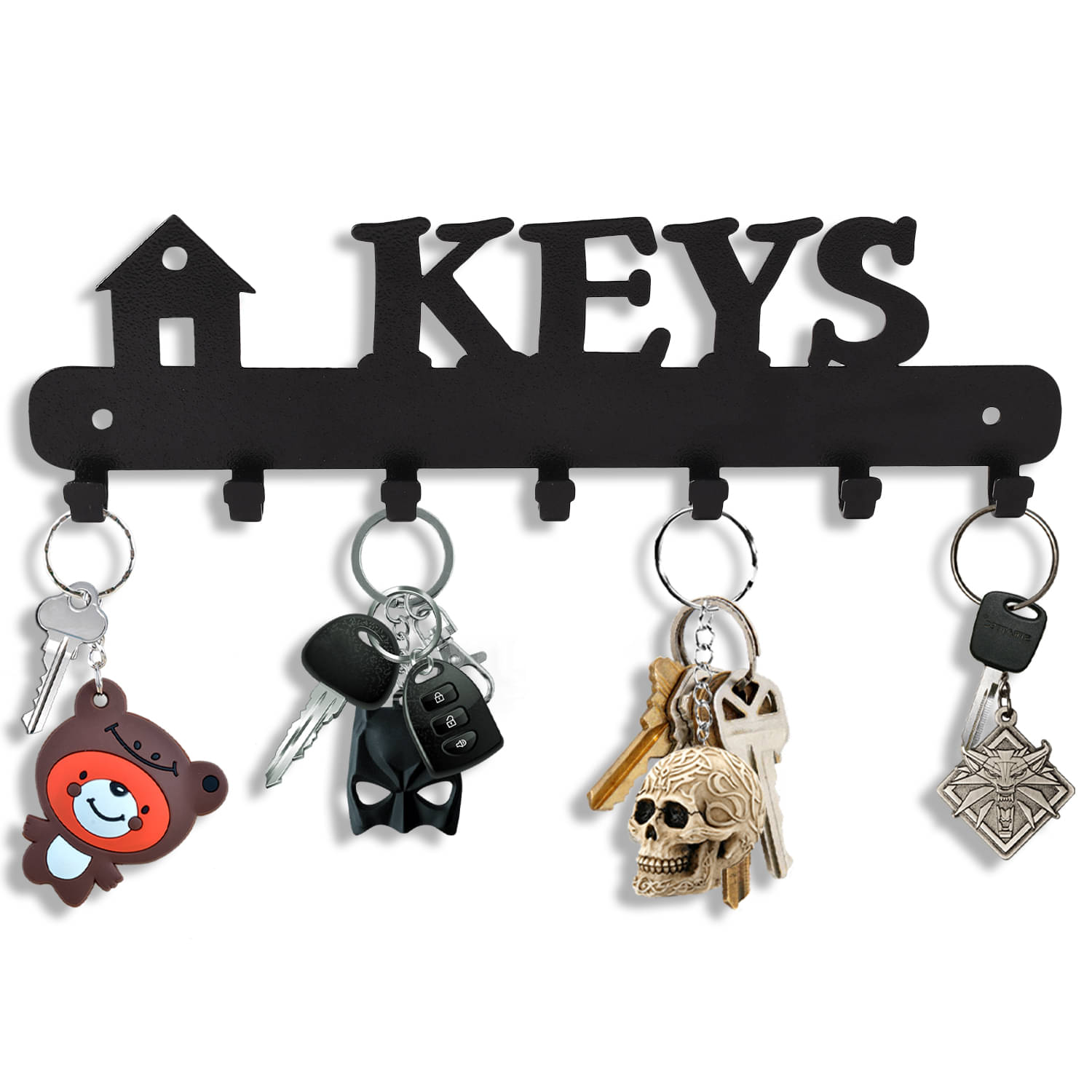     			Suveharts Black Metal Keychain - Pack of 1